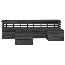 FAMIROSA Set Divani da Giardino su Pallet 6 pz Legno Pino Grigio Scuro-3746