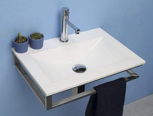 BATHROOMITALSTYLE Lavabo in Resina con Supporto in Acciaio Inox 51x38cm