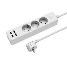 ASFD Pratica multipresa 4Usb + 3 Spine con Foro Tondo Standard Europeo, Bianca