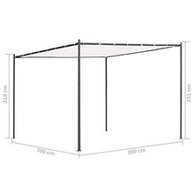 vidaXL Gazebo con Tetto Piano 3x3x2,4 m Bianco 180 g/m²