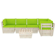 FAMIROSA Set Divani da Giardino su Pallet 6 pz con Cuscini Legno Abete-3575