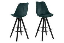 Amazon Brand - Movian Arendsee - Set da 2 sgabelli da bar, 55 x 48,5 x 111,5 cm, verde