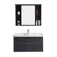 Mobile Lavabo Simple Grey Bathroom Cabinet Combinato Cabinet Bagno Vanity Lavabo a Muro Facile da Pulire (Color : Gray, Size : 48x81x48cm)