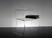 Slato Comodino da Notte dal Design Moderno a Due Ripiani in plexiglass Trasparente Urano