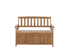 Beliani Panca da Giardino con Vano Contenitore in Legno di Acacia 120 cm SOVANA