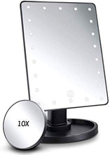 XRZY Specchio per Trucco a 180 Giri, Specchio cosmetico da appoggio, Specchio per ingrandimento Illuminato a LED 10X Ingrandimento per Trucco a LED
