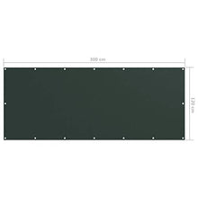 vidaXL Paravento da Balcone Verde Scuro 120x300 cm Tessuto Oxford