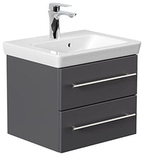 emotion Lavabo con mobiletto, Legno, Antracite Lucido, 50, 2 unità