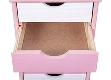 Inter Link Cassettiera con Ruote Laminato, Bianco e Rosa
