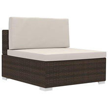 FAMIROSA Set Divani da Giardino 3 pz con Cuscini in Polyrattan Marrone-7265