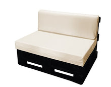 CUSCINO SCHIENALE 39X120X11-19 PER BANCALI PALLET EPAL EUR RIVESTITO IN ECOPELLE SFODERABILE BEIGE CHIARO - ALTA DENSITA'