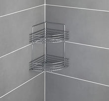 WENKO Portaoggetti angolare Milano 2 ripiani - 2 ripiani, Acciaio, 31.5 x 37 x 22 cm, Cromo