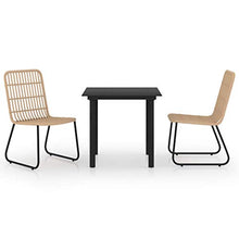 vidaXL Set da Pranzo da Giardino 3 pz in Polyrattan e Vetro