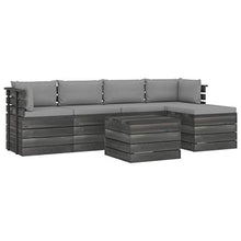 FAMIROSA Set Divani da Giardino su Pallet 6 pz con Cuscini Massello Pino-1864