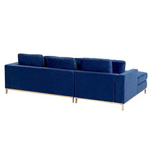 Beliani Divano Angolare in Velluto Blu Scuro Versione Destra Oslo