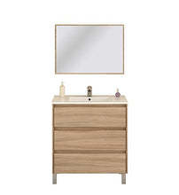 FMD Moebel GmbH Giunone S03 Set Mobile Bagno + Specchio, 80X45X86 H cm, Rovere, Melamina