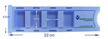 10-pc Dispenser-Medicine Medi-Inn Portapillole Portapillole Mit 4 Scomparti - blu, Norm