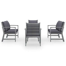 FAMIROSA Set Divani da Giardino 5 pz con Cuscini in Legno Acacia Grigio-7783