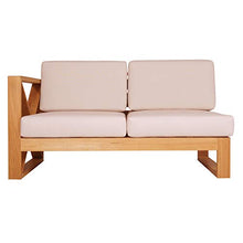 Teako Design Divano da esterno Molveno, lato sinistro con rivestimenti, in legno massiccio non trattato, resistente alle intemperie, robusto legno di teak