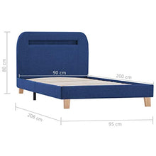 Tidyard Giroletto con LED, Giroletto Singolo, Struttura Letto Singolo Giroletto Matrimoniale con Luci LED in Tessuto 90x200 cm
