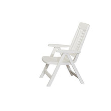 Sieger Palma Poltrona Pieghevole con Struttura in plastica, Colore: Bianco