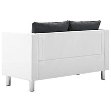 vidaXL Divano a 2 Posti in Similpelle Bianco e Grigio Scuro Arreddo Casa Sofa
