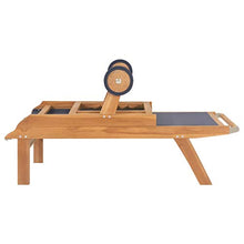 vidaXL Massello di Teak Lettino Pieghevole Ruote Textilene Regolabile Sdraio