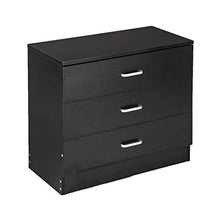 GUHUIHE Comodino, comodini con cassetto, Legno Semplice Comodo a 3 cassetti a 3 cassetti Tavolo Notturno Nero, Comodino (66 x 33 x 56) cm