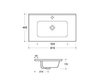 COMPOSIZIONE BAGNO Linea Elegance da 80CM Mobile Sospeso + Lavabo + Specchio + Lampada Led (Noce)