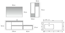 Set Mobile Base Lavabo SX Specchio LED Arredo Bagno Moderno California CERAMICHEMIRANDA-Bronzo