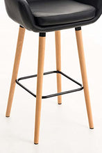 CLP Sgabello Bar Grant In Similpelle Sfoderabile I Sedia Alta Cucina Telaio In Legno Di Faggio I Sgabello Bancone, Colore:nero