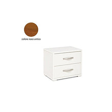WEBMARKETPOINT Comodino Noce Antico 2 cassetti in legno nobilitato 36x52xH 43