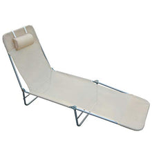 Outsunny Lettino reclinabile Sdraio Sedia da Giardino/Spiaggia/Piscina Crema Pieghevole