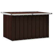 Tidyard Baule da Giardino Marrone 109x67x65 cm,Facile da Aprire e Chiudere con Il Coperchio a Cerniera