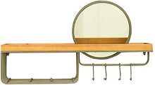 LULUTING Specchio Trucco Trucco specchi Rotondi della Stanza da Bagno Specchio Specchio Appeso con scaffalature e Ganci |Circle Parete Vanity Trucco e Specchio da rasatura |Specchio Decorativo Holder