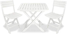 Set sedie e Tavolo da Giardino Pieghevole in plastica - Camping Set (Bianco)