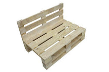 Divano in pallet, levigato e piallato, da 120 cm x 60 cm, per interni/esterni, naturale, con poltrone in pallet