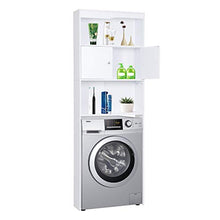 Happy Home - Armadio per lavatrice e bagno, con anta e 3 ripiani, per WC, bagno, balcone, 62,5 x 19,5 x 178 cm, colore: bianco