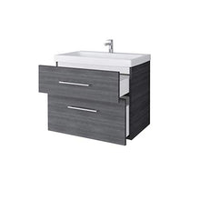 Planetmöbel - Mobiletto sottolavabo, 64 cm, con specchio, set di mobili da bagno per ospiti, per WC, antracite
