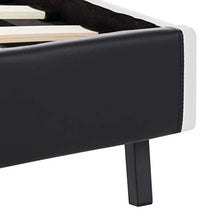 vidaXL Giroletto Elegante Classico Robusto in Similpelle Telaio Struttura Letto in Metallo e Compensato Gambe in Acciaio Nero e Bianco 180x200 cm