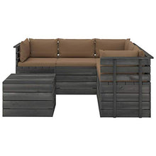 FAMIROSA Set Divani da Giardino su Pallet 6 pz con Cuscini Massello Pino-1955