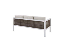 Beliani Set Lounge da Giardino con Divano e 2 Poltrone Bianco e Marrone Borello