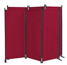 QUICK STAR 2 Pezzi Paravento da Giardino 170 x 165 cm 3 parti pieghevole Divisorio in Tessuto Balcone Protezione della Privacy Rosso Rubino
