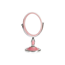Chenbz Specchio per Il Trucco del Metallo Rosa, Specchio Portatile del Trucco del Desktop Specchio Semplice Small Specchio