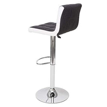 Mendler Set 2X sgabelli Lounge HWC-G87 Ecopelle Tessuto Base cromata Grigio Scuro Bianco