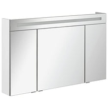 Fackelmann – Set di mobili da bagno B. Clever 2 pezzi 120 cm Bianco con mobiletto da bagno con lavabo in marmo e armadietto a specchio LED