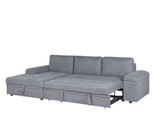 Beliani Divano Letto Angolare Destro con Contenitore in Tessuto Grigio Scuro Kiruna
