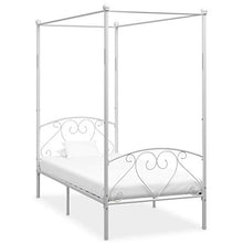 BIGTO - Struttura per letto a baldacchino, in metallo, per camera da letto, stile bianco, 90 x 200 cm