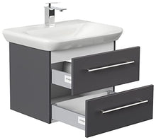 emotion Lavabo con mobiletto, Legno, Antracite Lucido, 65, 2 unità