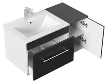 Set di mobili da bagno Fortuna nero satinato